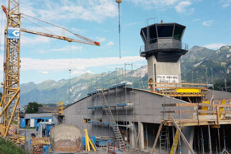 Flugplatz Meiringen Towergebäude, Konstruktiver Ingenieurbau – Ribuna AG Interlaken